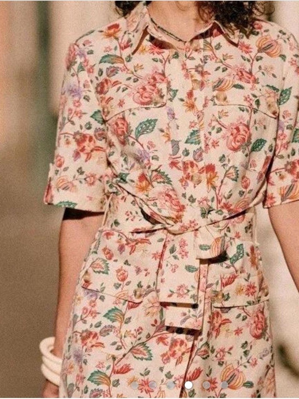 Sezane linen Jackie dress in orange botanical nwt - Picture 2 of 2